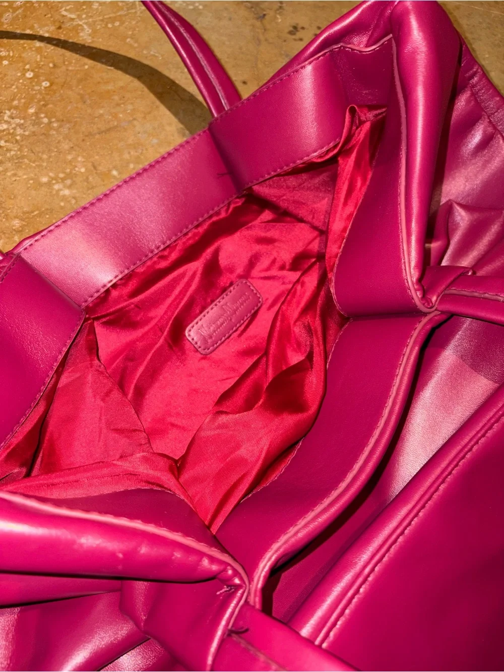 Neiman Marcus Magenta Leather Tote